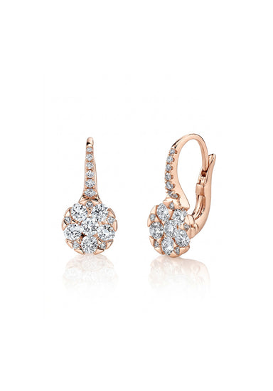 Parade Design 18KRG Diamond Cluster Drop Earrings | Denver Jewelry | OsterJewelers.com