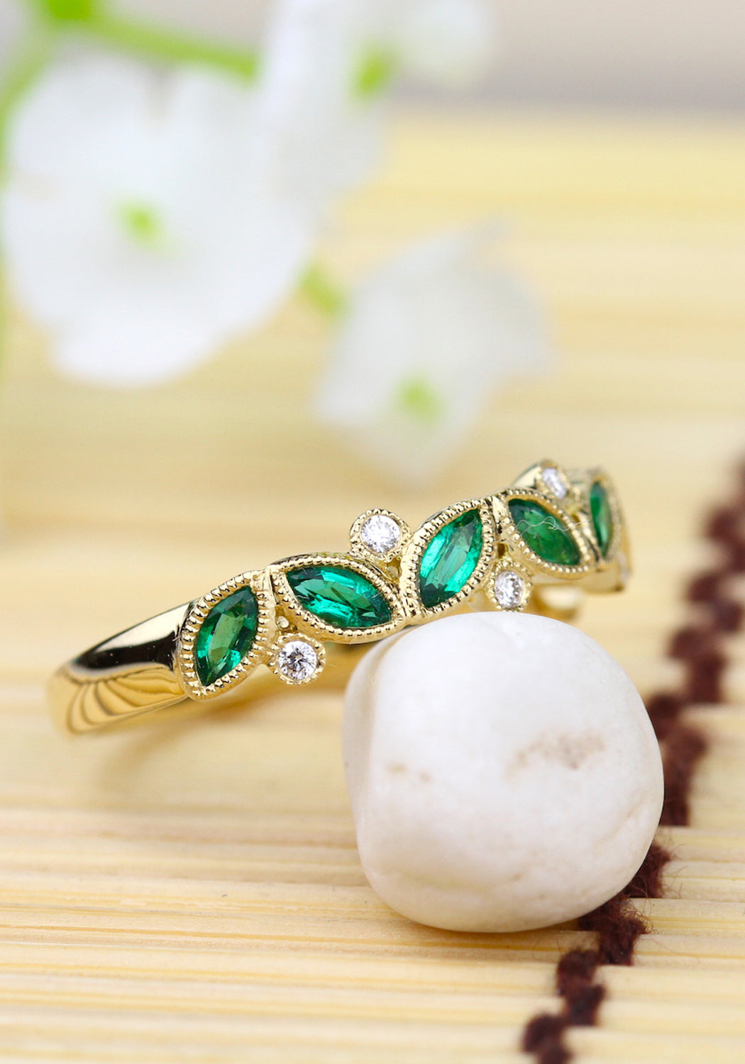 Parade Design 18KYG Diamond & Marquise Emerald Band | Cherry Creek North | 
OsterJewelers.com