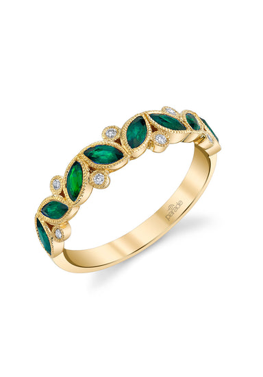 Parade Design 18KYG Diamond & Marquise Emerald Band | Cherry Creek North | 
OsterJewelers.com