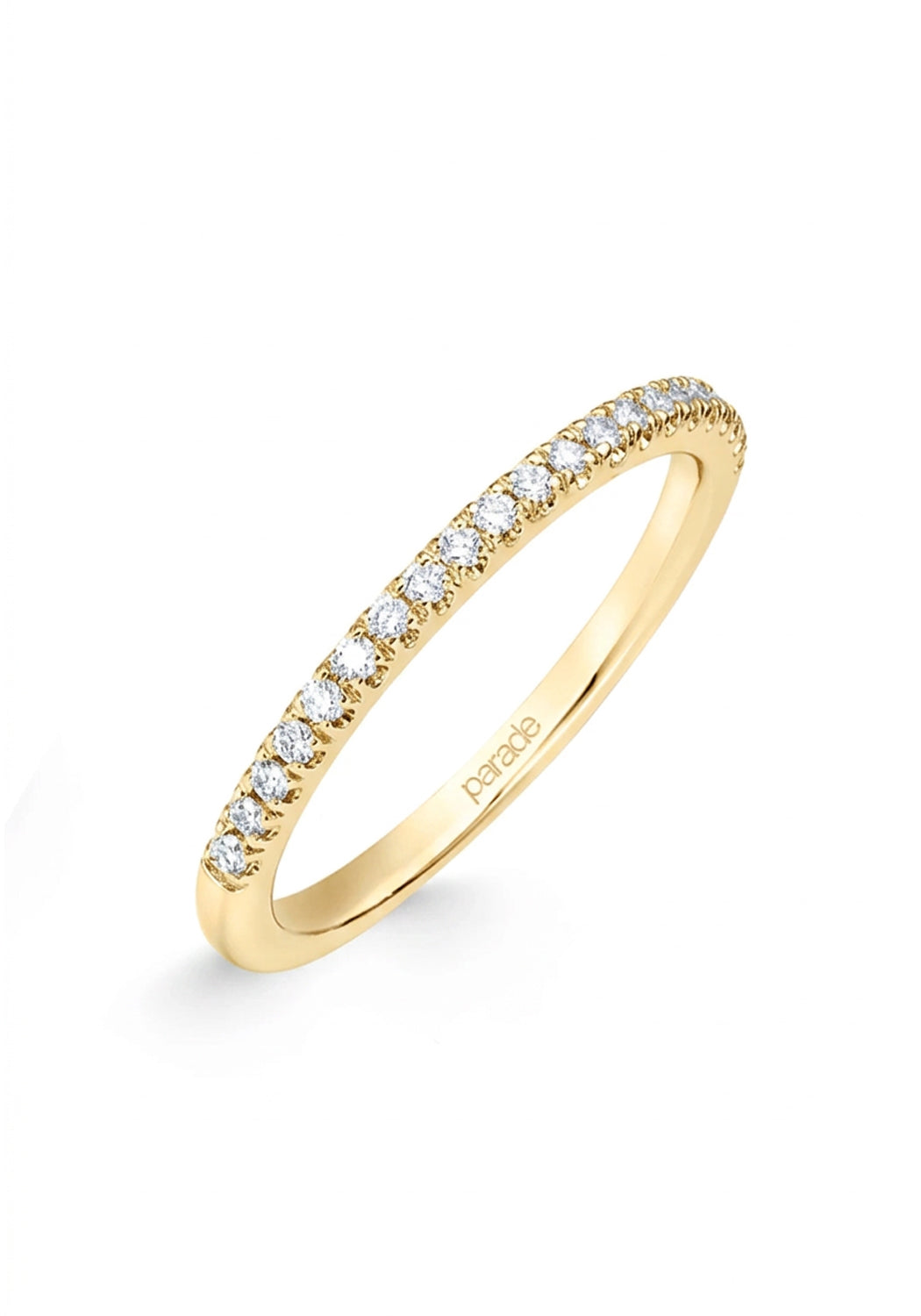 Parade Design 18K Yellow Gold Thin Diamond Half Band | Denver  Bridal Jewelry | OsterJewelers.com