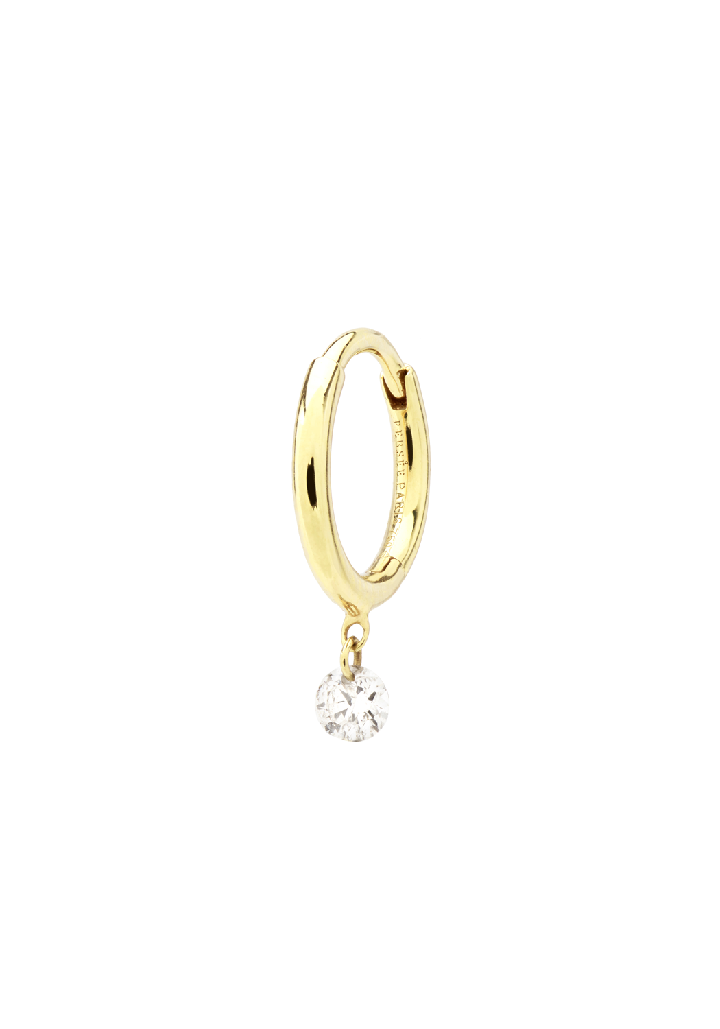 Persée Paris 18K Gold Solitaire Diamond Hoop Earring | Choose Gold
