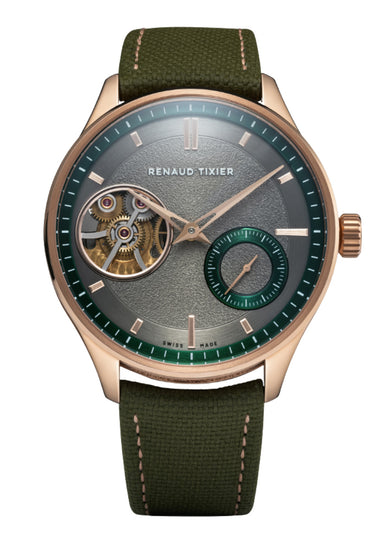 Renaud Tixier Monday RG Forest Green Open-Worked Dial | Luxury Watches | Denver | OsterJewelers.com