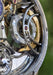 A closeup of the The exhibition caseback reveals the inner workings of the Monday calibre