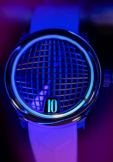 Sartory-Billard SB10 Jumping Hour Disco Ball (shown on rubber strap) | OsterJewelers.com
