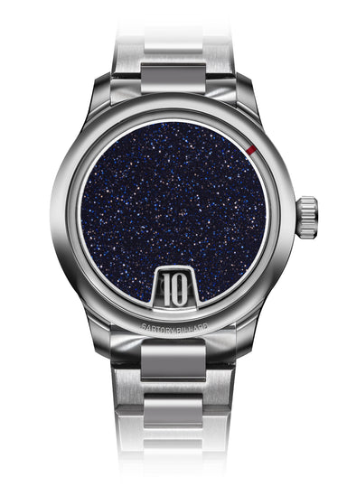 Sartory-Billard SB10 Jumping Hour Blue Aventurine | Steel Bracelet | LE300 | OsterJewelers.com