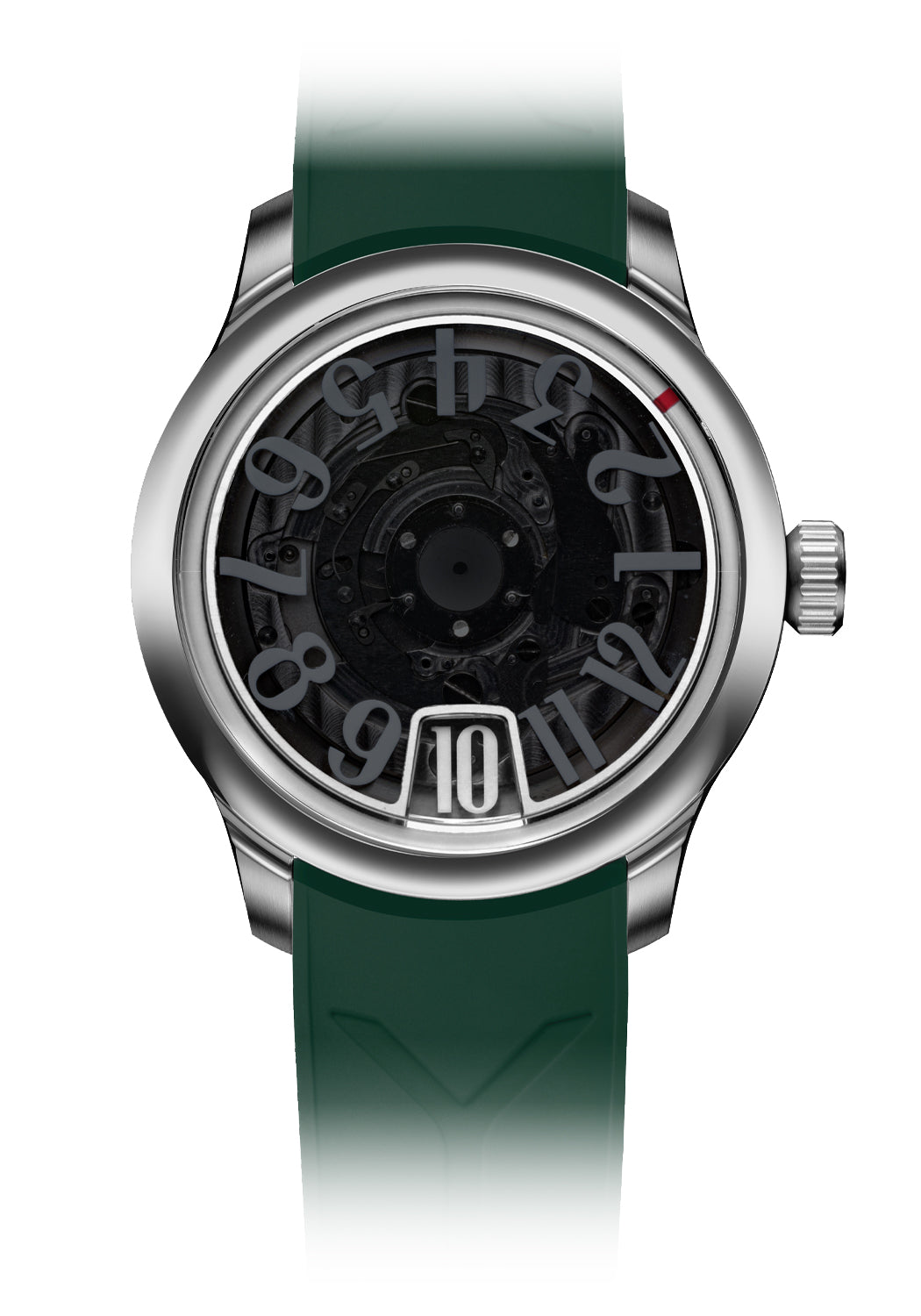Sartory-Billard SB10 Jumping Hour Black Sapphire on Green Rubber Strap | Denver | OsterJewelers.com
