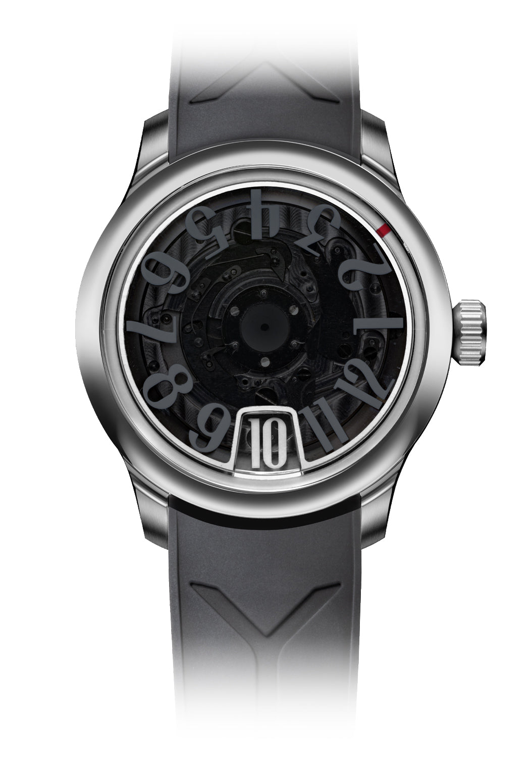 Sartory-Billard SB10 Jumping Hour Black Sapphire on Grey Rubber Strap | Denver | OsterJewelers.com
