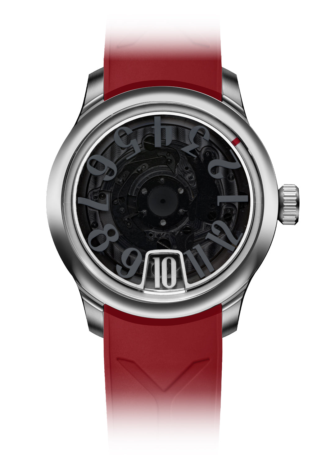 Sartory-Billard SB10 Jumping Hour Black Sapphire on Red Rubber Strap | Denver | OsterJewelers.com
