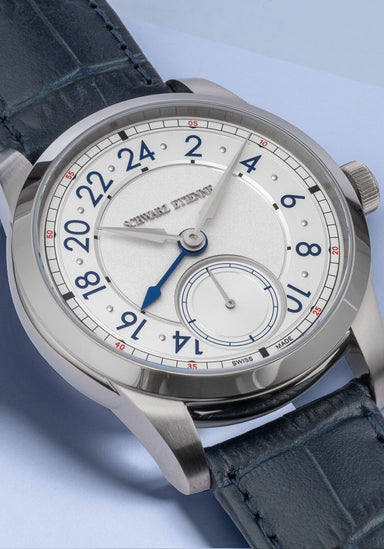 Schwarz Etienne 1902 GMT Silver | Ref. WCL39GMTAS16TIALBCLA | Denver Watches | OsterJewelers.com