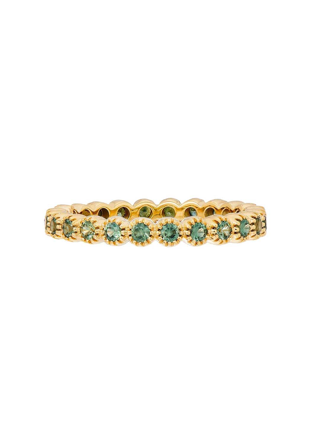 Sethi Couture Bezel 18KYG Green Sapphire Eternity Band | Denver Luxury Jewelry | OsterJewelers.com