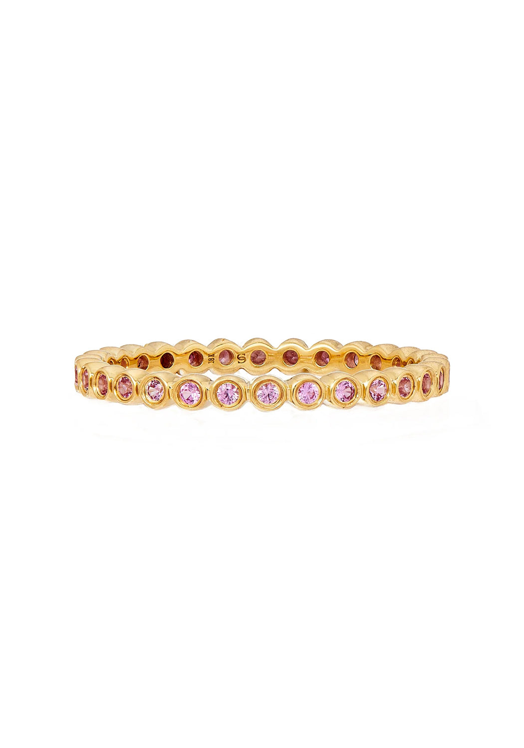 Sethi Couture Bezel 18KYG Mini Pink Sapphire Eternity Band | Denver Jewelry | OsterJewelers.com