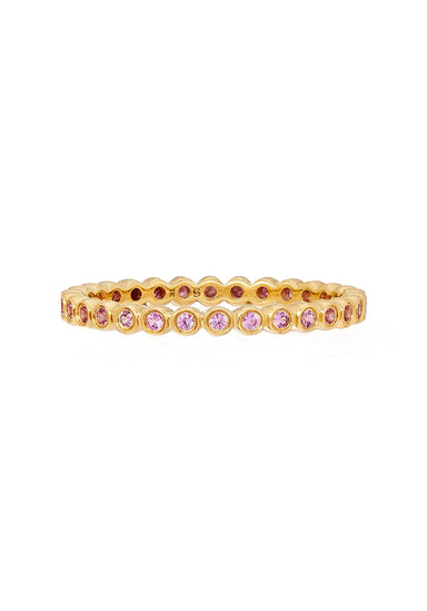 Sethi Couture Bezel 18KYG Mini Pink Sapphire Eternity Band | Denver Jewelry | OsterJewelers.com