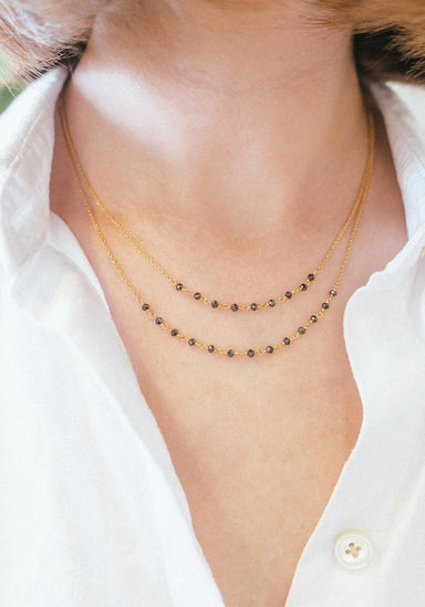 Sethi Couture Jillian 18KYG Black Diamond Double Strand Necklace | Denver Style | OsterJewelers.com