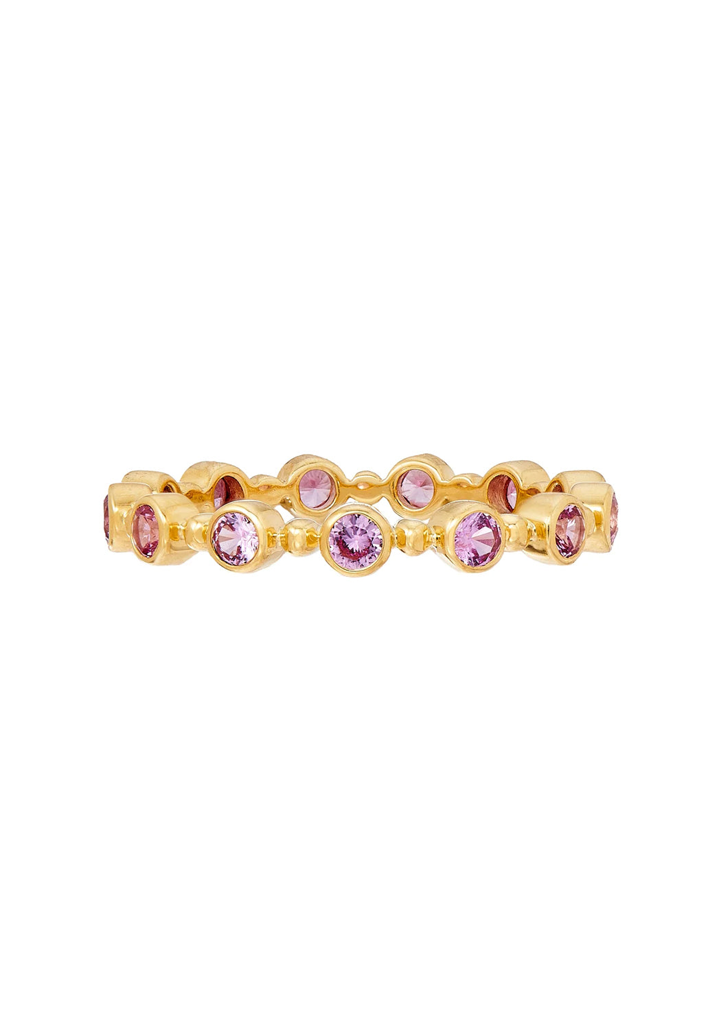 Sethi Couture Petit Bubble 18KYG Pink Sapphire Eternity Band | Denver Jewelry | OsterJewelers.com