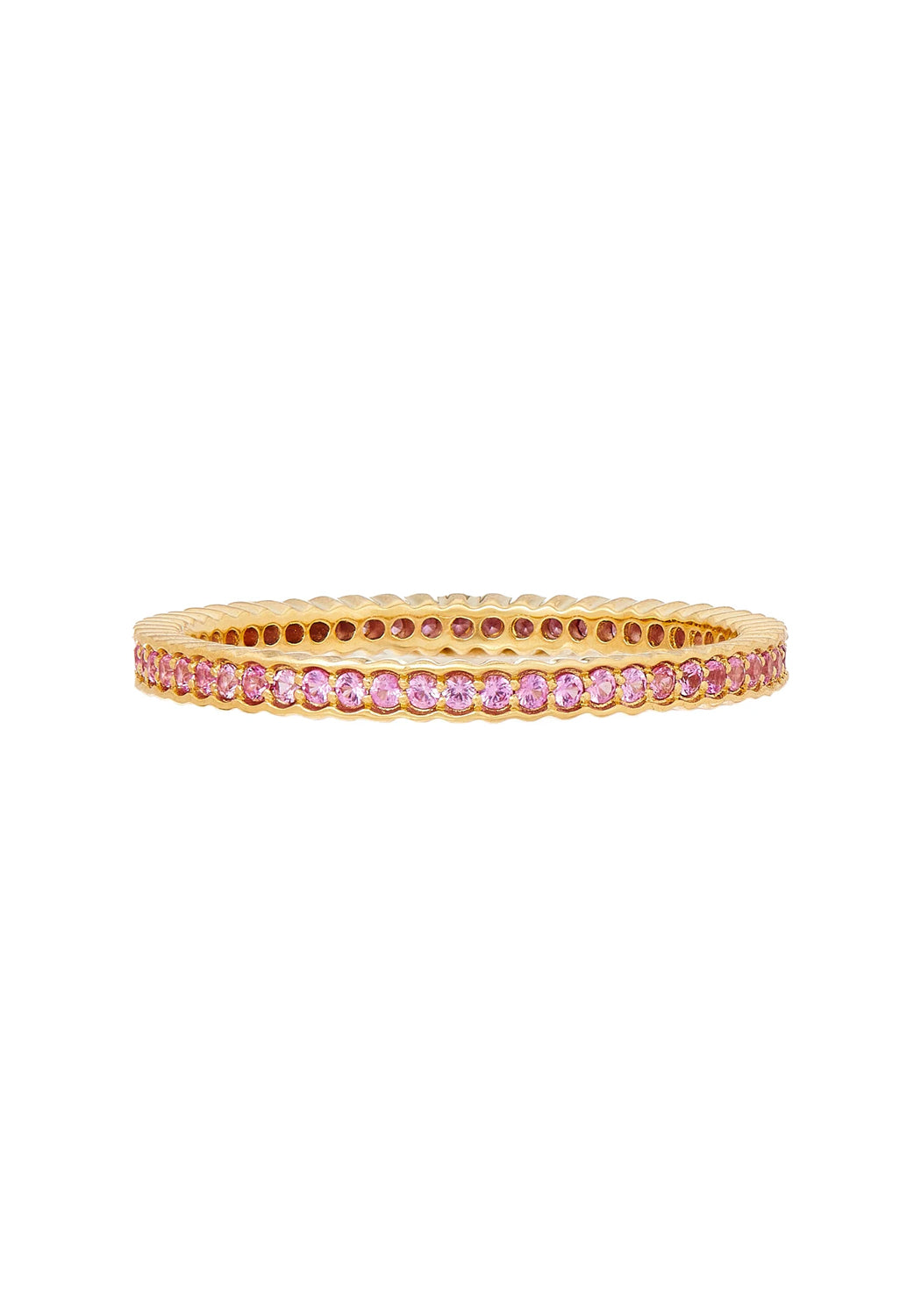 Sethi Couture Scallop 18KYG Pink Sapphire Eternity Band | Denver Jewelry | OsterJewelers.com