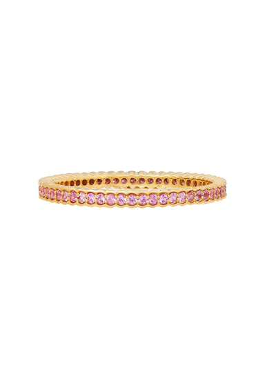 Sethi Couture Scallop 18KYG Pink Sapphire Eternity Band | Denver Jewelry | OsterJewelers.com