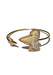 Yellow Gold and diamond wrap around shark tooth bracelet