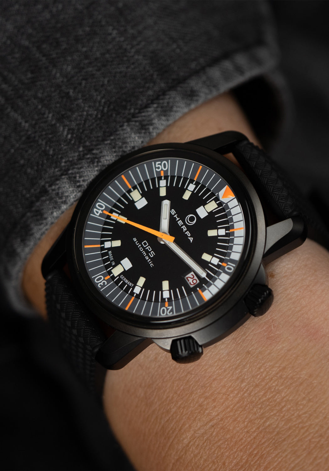 Sherpa OPS | Black Rubber Strap | Dive Watch | Denver Watches | OsterJewelers.com
