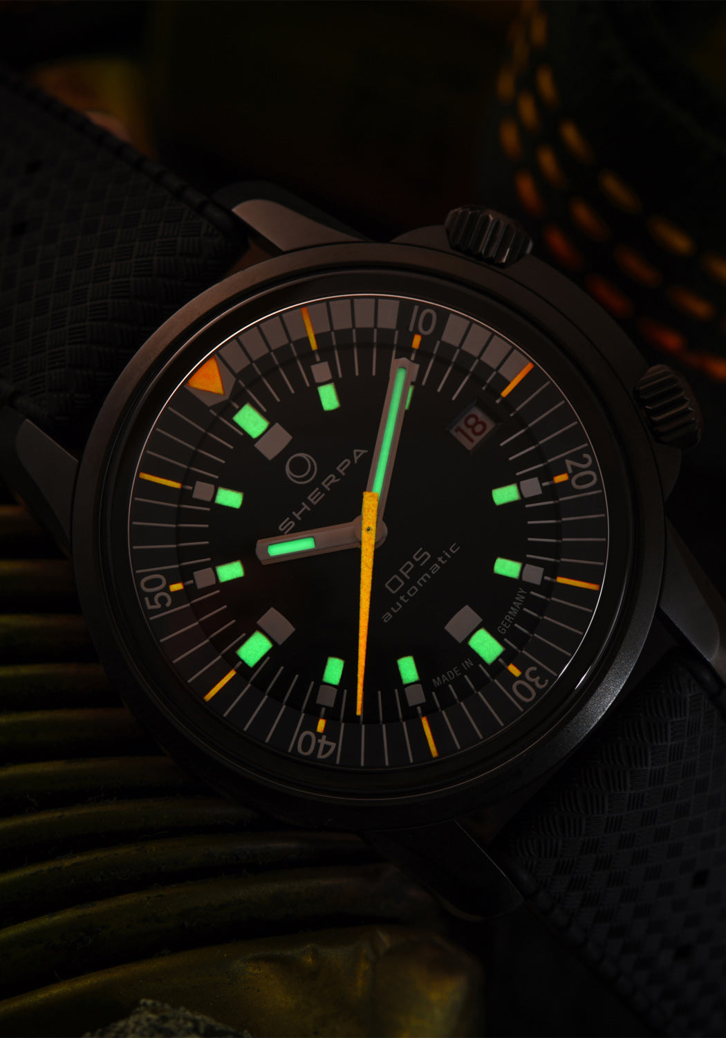 Sherpa OPS | Black Rubber Strap | Dive Watch | Denver Watches | OsterJewelers.com
