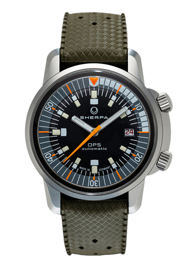 Sherpa x TRTS OPS | Green Rubber Strap | Dive Watch | Denver Watches | OsterJewelers.com
