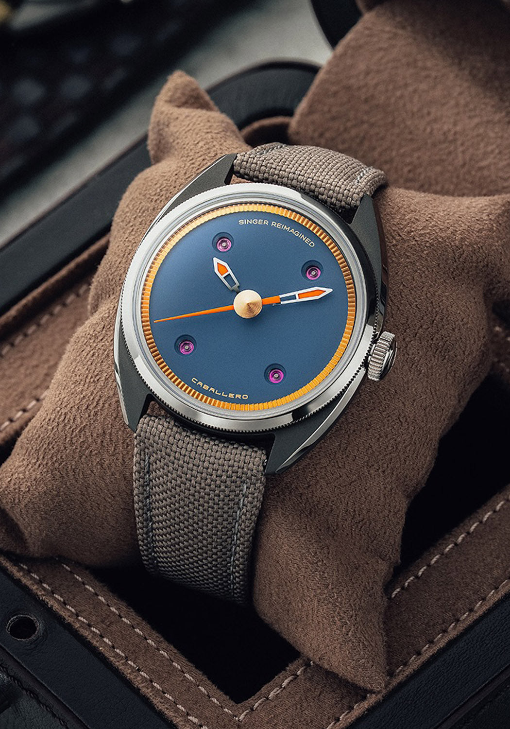 Singer Reimagined Caballero Titanium Avio Blue | SR702-3 | Denver Watches | OsterJewelers.com