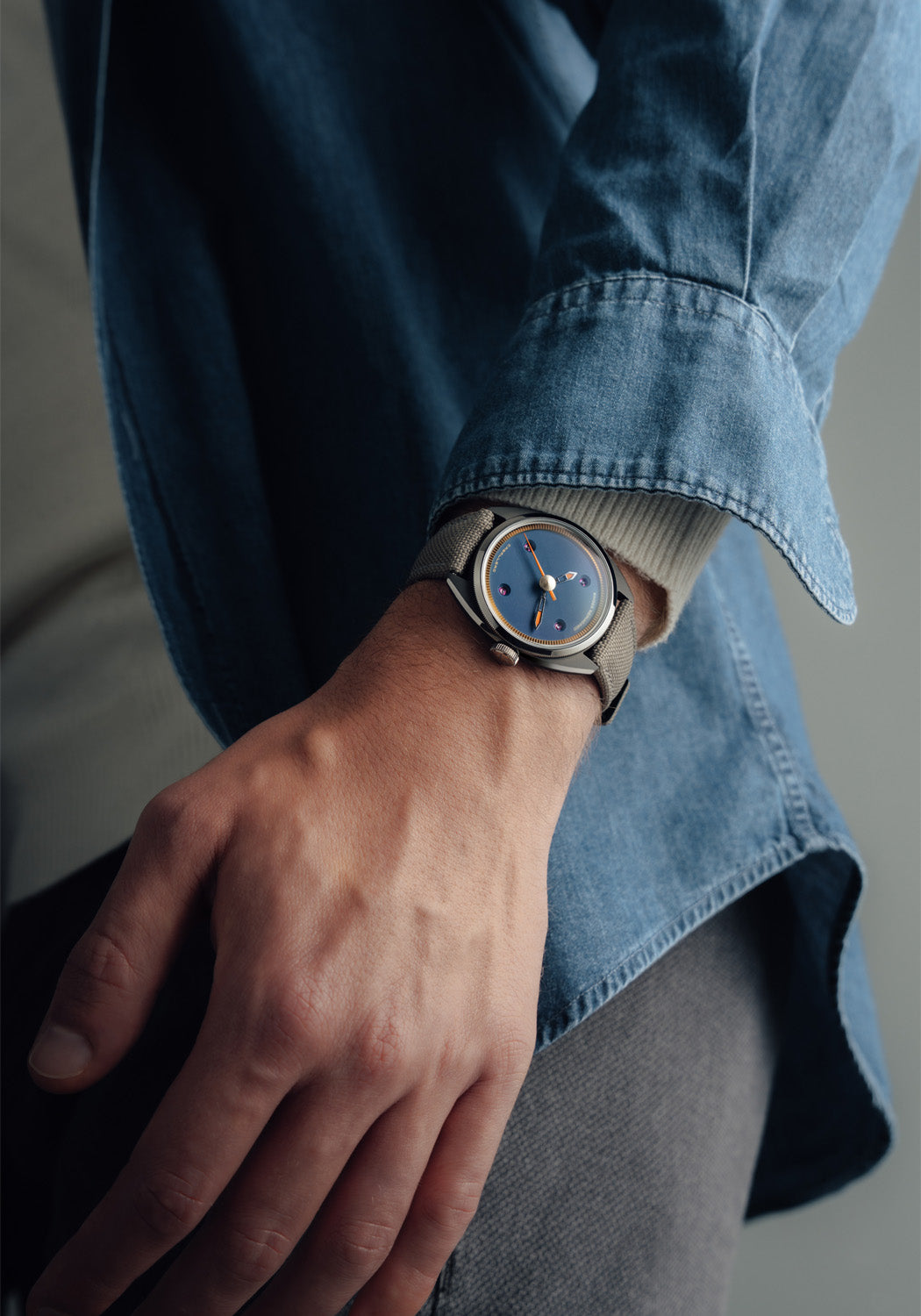 Singer Reimagined Caballero Titanium Avio Blue | SR702-3 | Denver Watches | OsterJewelers.com