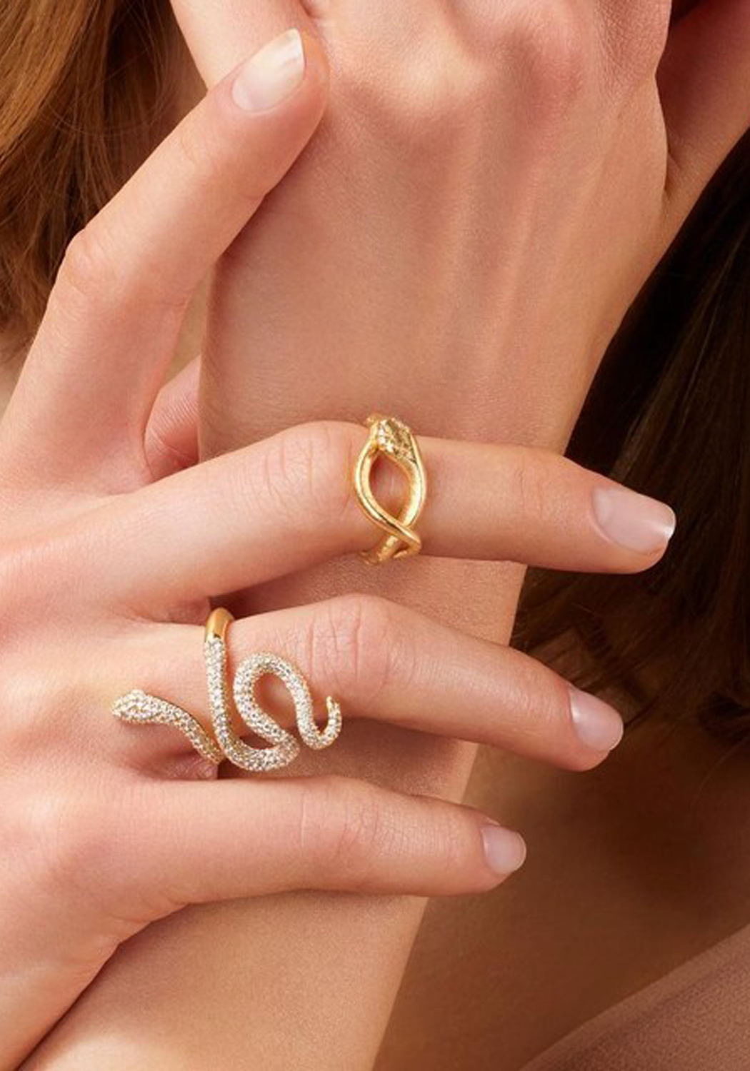 Ole Lynggaard Snakes 18KYG Pave Diamond Snake Ring A2673 404