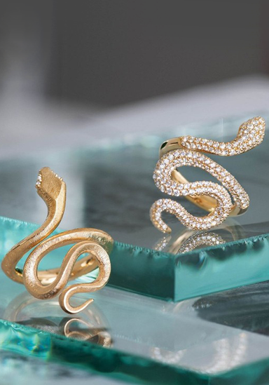 Ole Lynggaard Snakes 18KYG Diamond Snake Rings (Sold Separately) | OsterJewelers.com