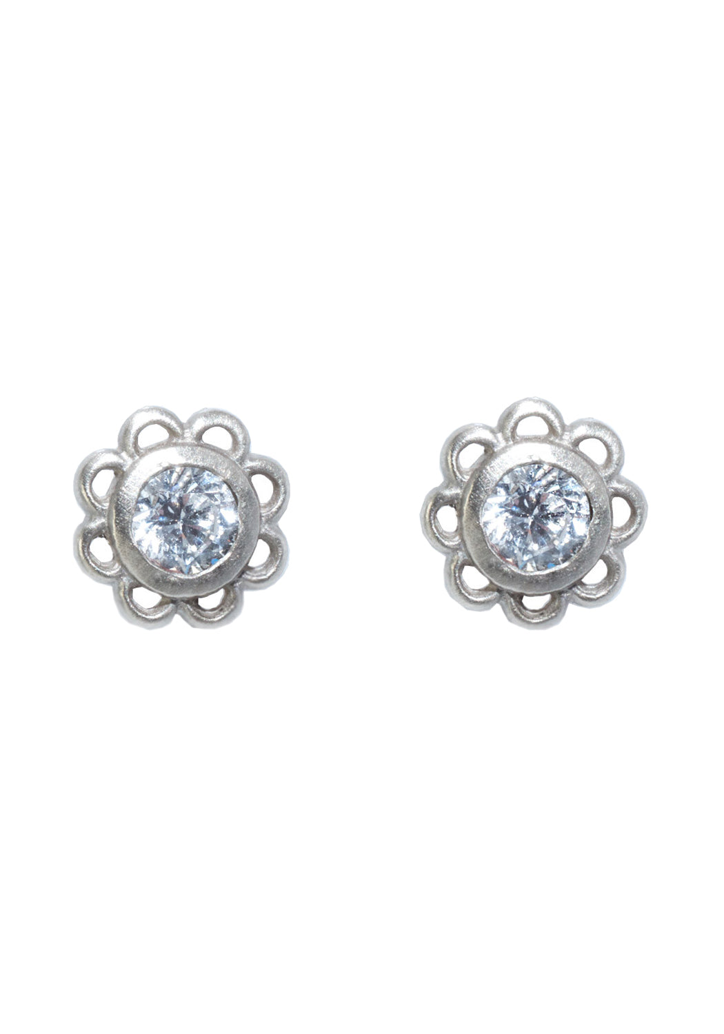 Sofia Kaman 14KWG Diamond Flower Stud Earrings | Cherry Creek North | Denver, CO | OsterJewelers.com