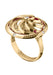The Sybarite Fortune Kinetic Ring features a round floral spinning center accented rubies & diamonds