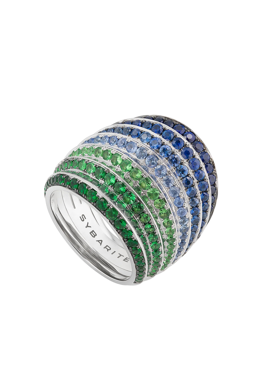 Sybarite Moonlight 18KWG Tsavorite & Sapphire Ring | Cherry Creek North | OsterJewelers.com