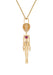 The reverse of the Sybarite She’s an Alien Pendant Necklace reaveals a pink sapphire heart