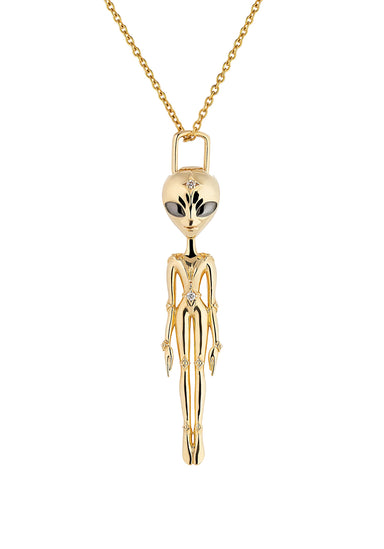 Sybarite She's an Alien 18KYG Diamond & Sapphire Pendant Necklace | OsterJeweler.com