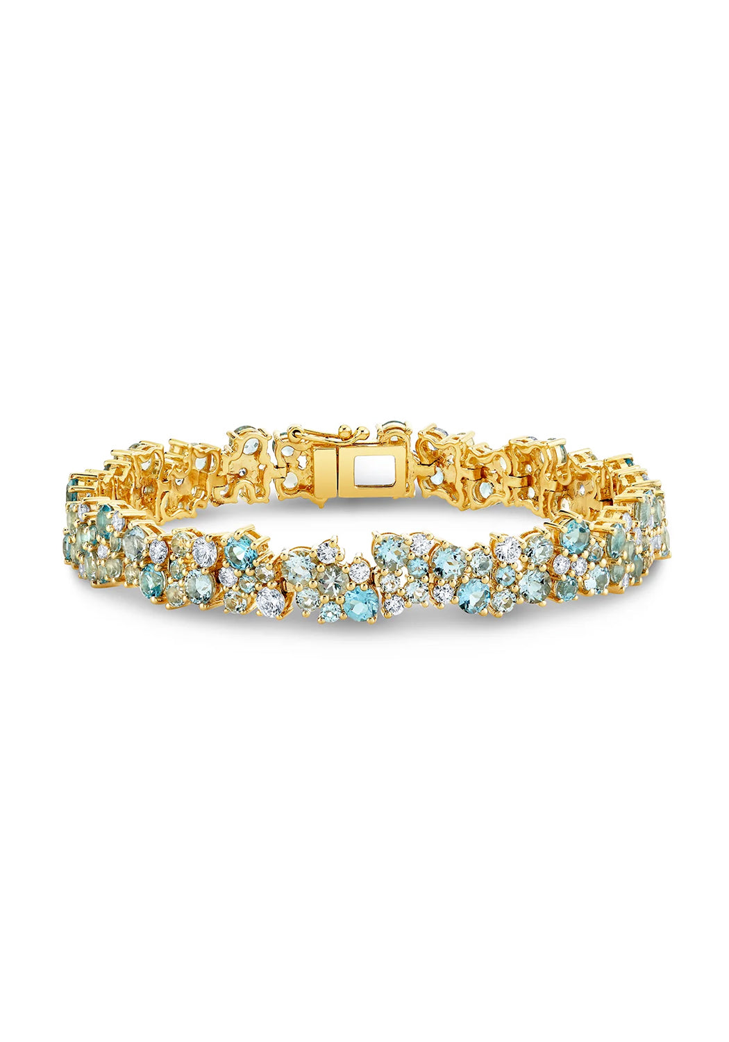 Sydney Evan Diamond Blue Topaz & Aquamarine Wide Cocktail Bracelet | OsterJewelers.com