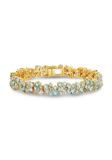 Sydney Evan Diamond Blue Topaz & Aquamarine Wide Cocktail Bracelet | OsterJewelers.com