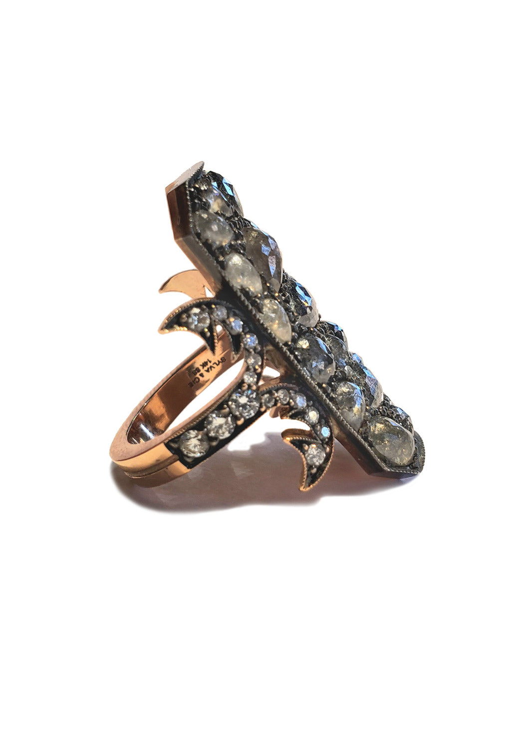 Sylva & Cie 14KRG Rosecut Diamond Ten Table Ring — Oster Jewelers