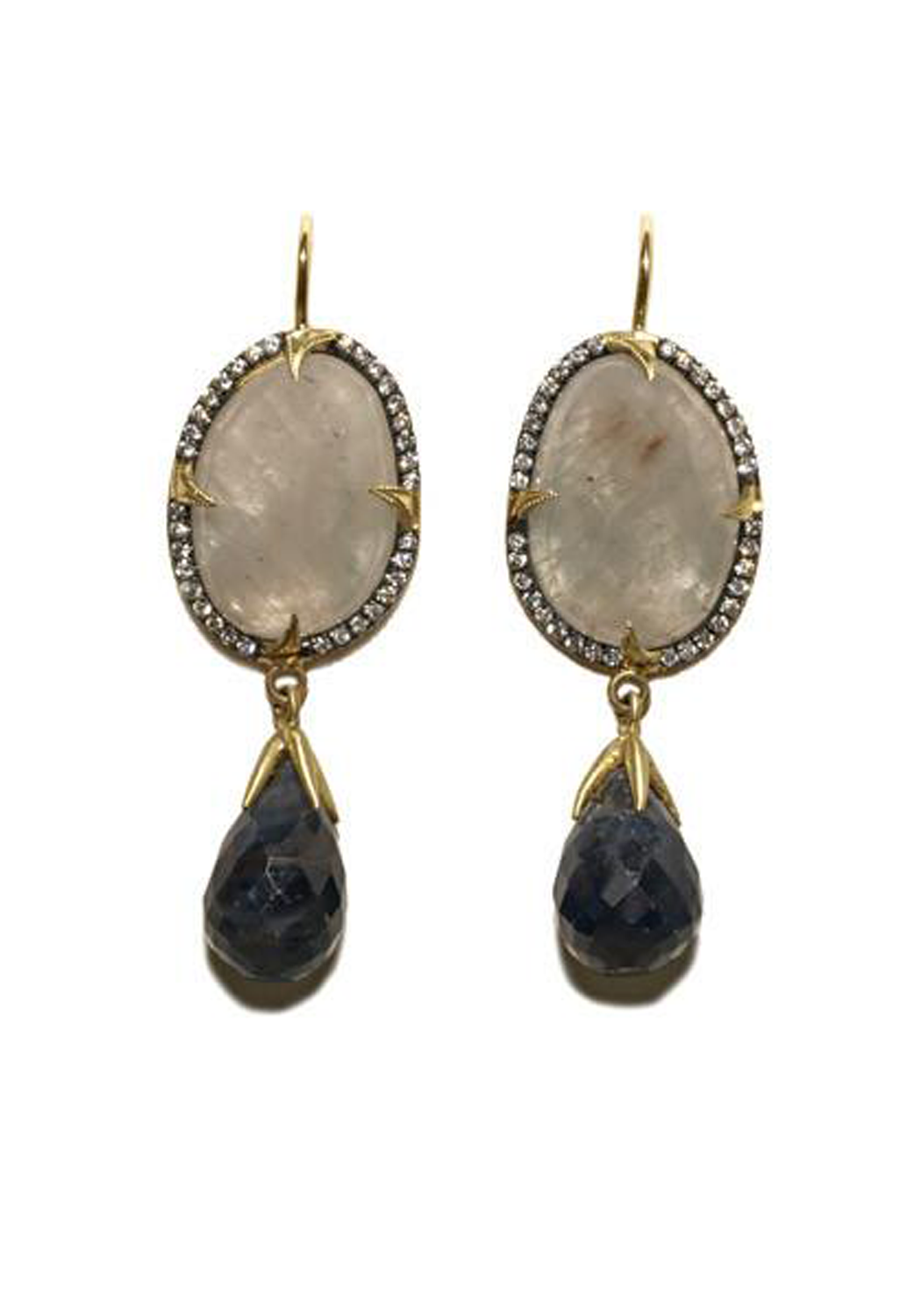 Sylva & Cie 18KYG Diamond & Sapphire Dangle Earrings | OsterJewelers.com