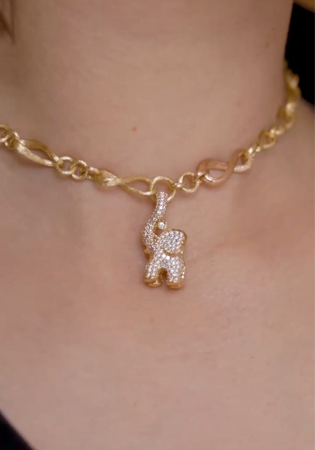 Clara Rugaard for Ole Lynggaard wearing an Elephant Pendant on a Collier Necklace