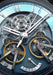 A closeup of the openworked dial of the Czapek Place Vendôme Complicite Glacier Blue