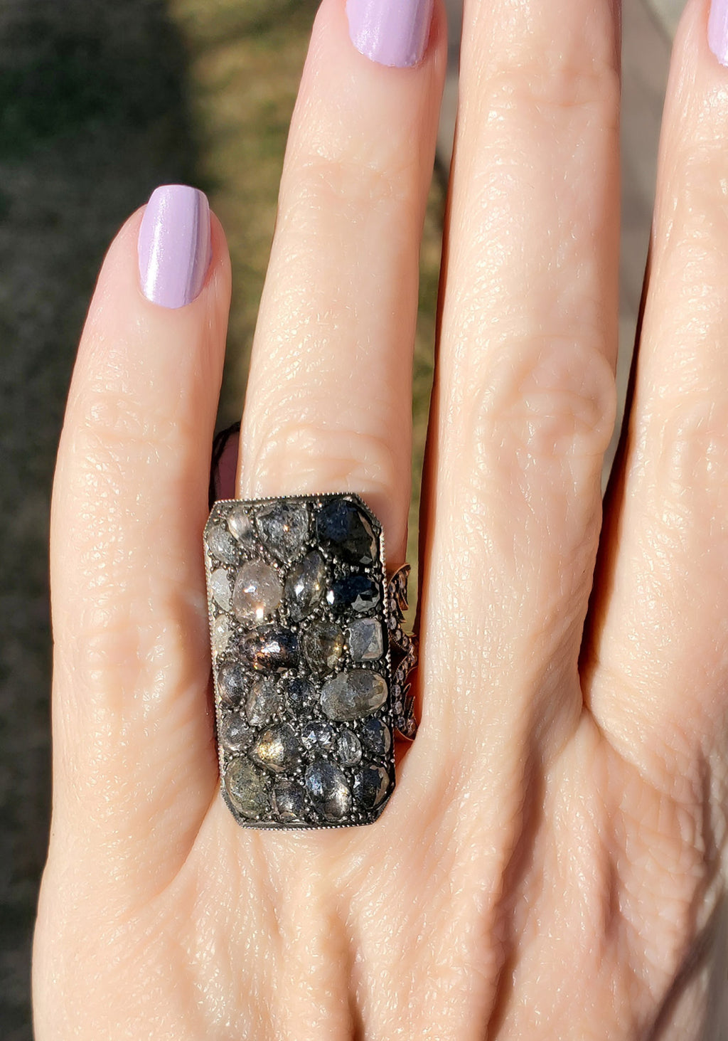 Sylva & Cie 14KRG Rosecut Diamond Ten Table Ring — Oster Jewelers