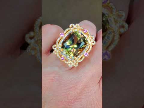 18k Rose Gold large zultanite ring.
