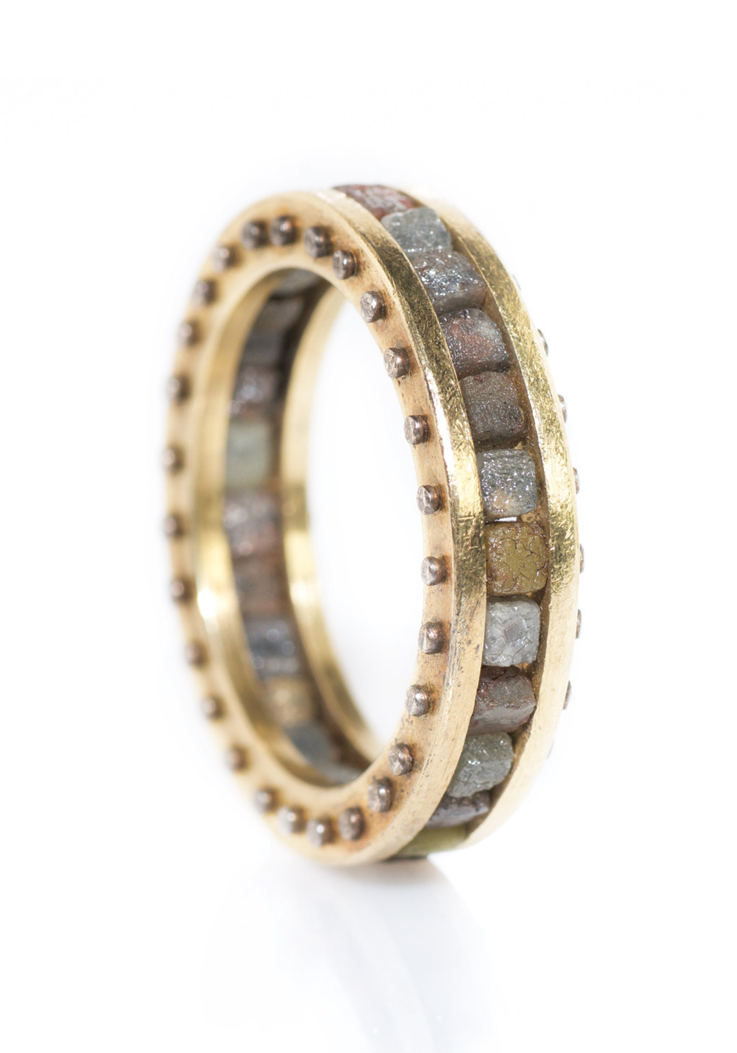 Todd Reed 18K Yellow Gold Raw Diamond Cubes Band | OsterJewelers.com