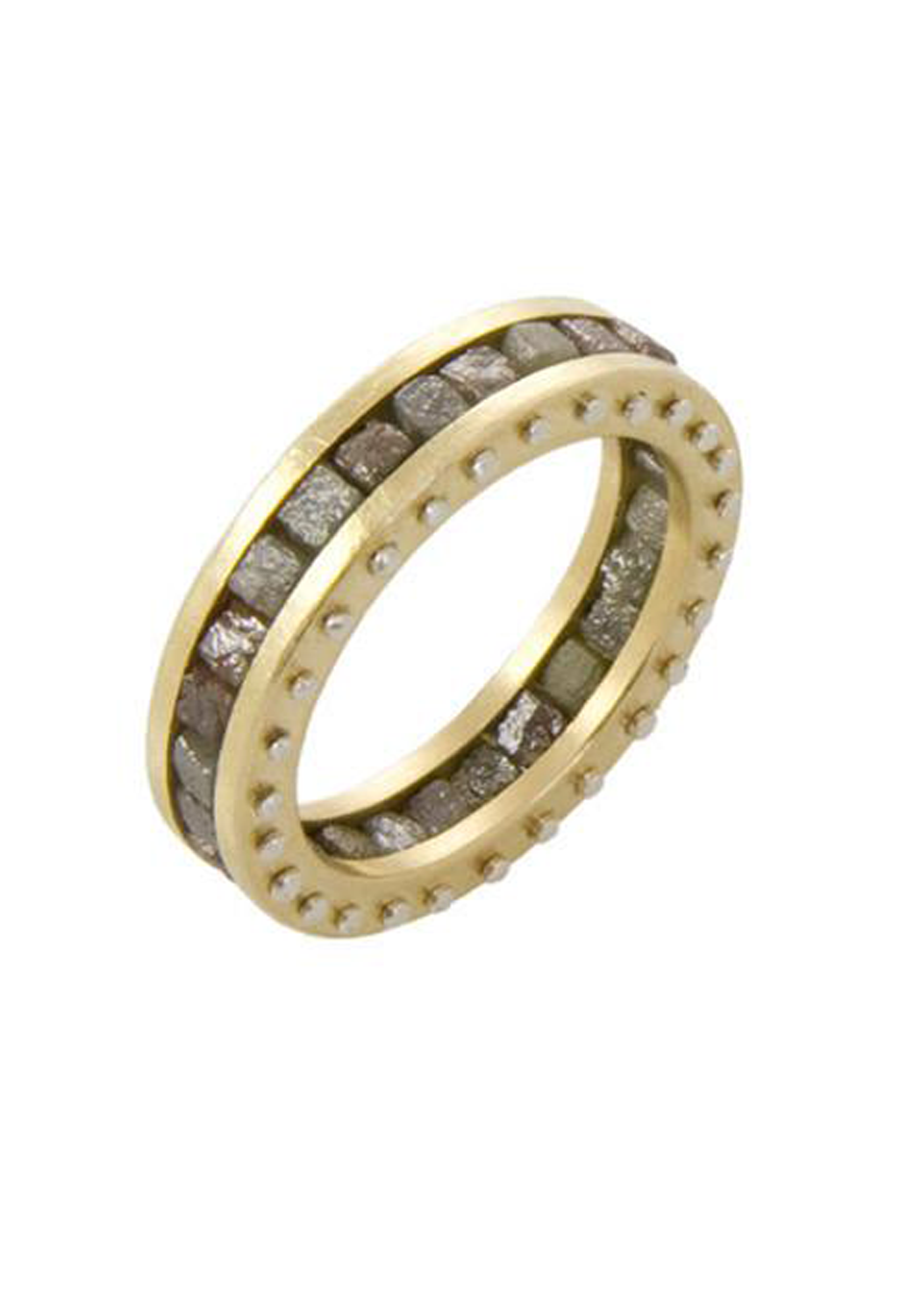 Todd Reed 18K Yellow Gold Raw Diamond Cubes Band | OsterJewelers.com