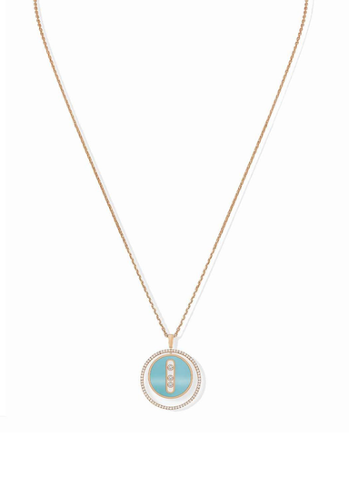 Messika Lucky Move Turquoise MM 18KRG Diamond Necklace | Ref. 10836-PG | OsterJewelers.com