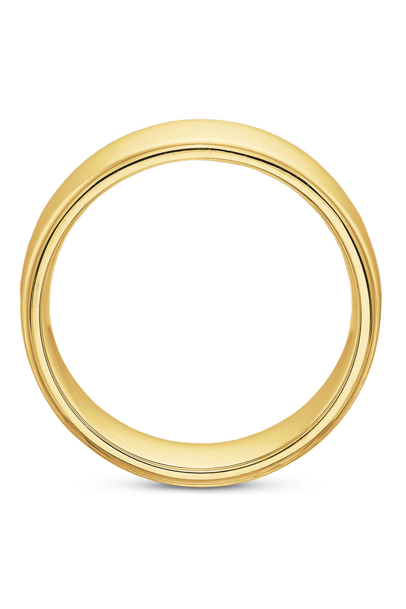 18K Yellow Gold Pipe Cut Comfort Fit Band