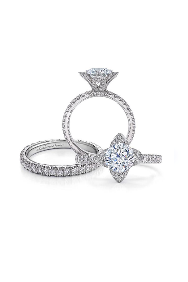 Katharine James .86ctw Pave Juliets Love Semi-Mount | Oster Jewelers