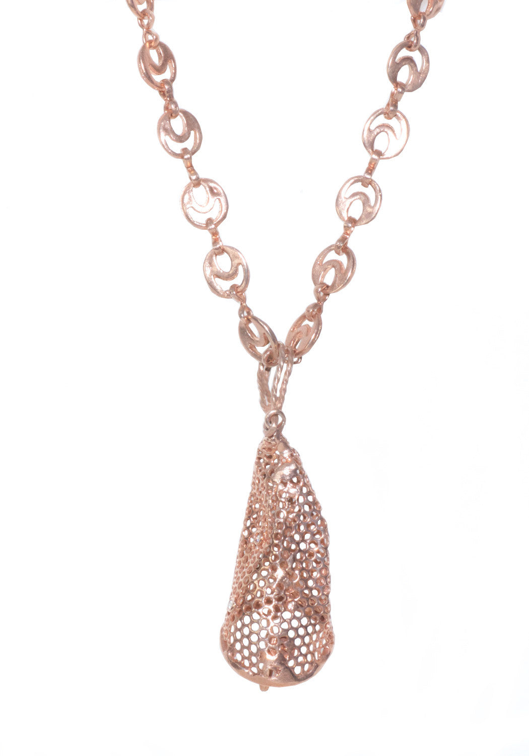 Vernissage Bronzed Silver Diamond Butterfly Net Necklace | OsterJewelers.com