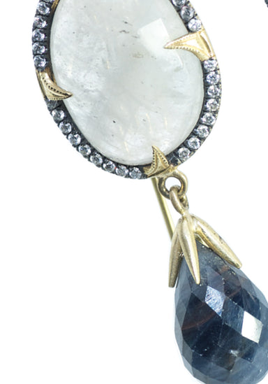 Sylva & Cie 18KYG Diamond & Sapphire Dangle Earrings | OsterJewelers.com