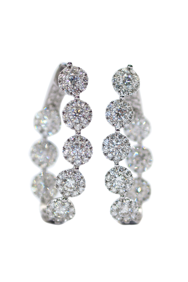 JYE'S 7.75ctw Diamond Hoop Earrings | OsterJewelers.com'