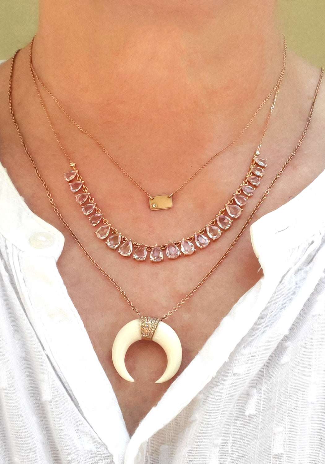 Layering Rose Gold Necklace. Layering necklace suggestion